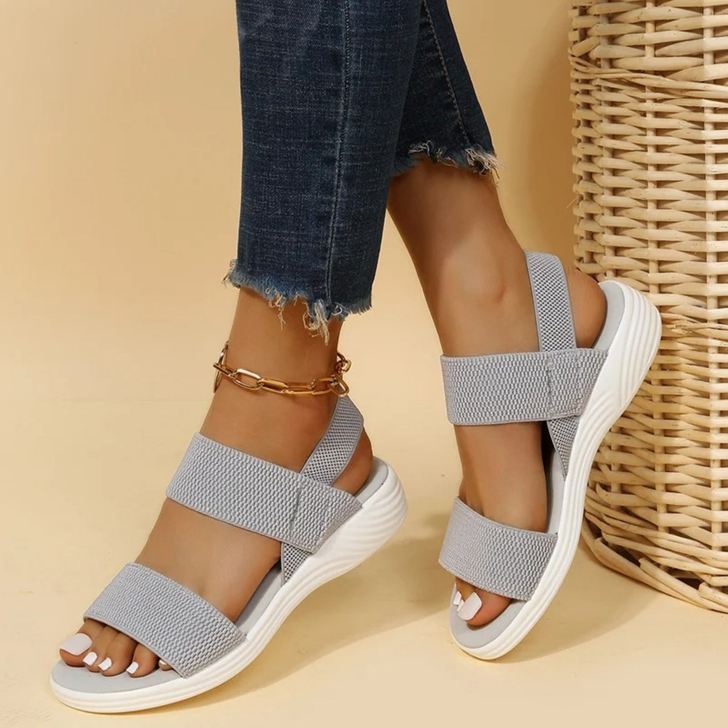 ZANDORA dames sandalen met mesh bandjes